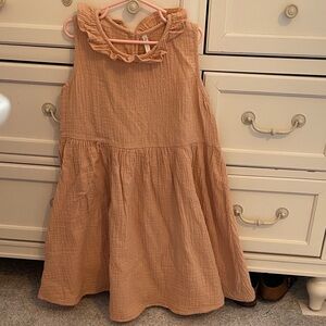 Rylee + Cru peach Ruffle Kids Dress